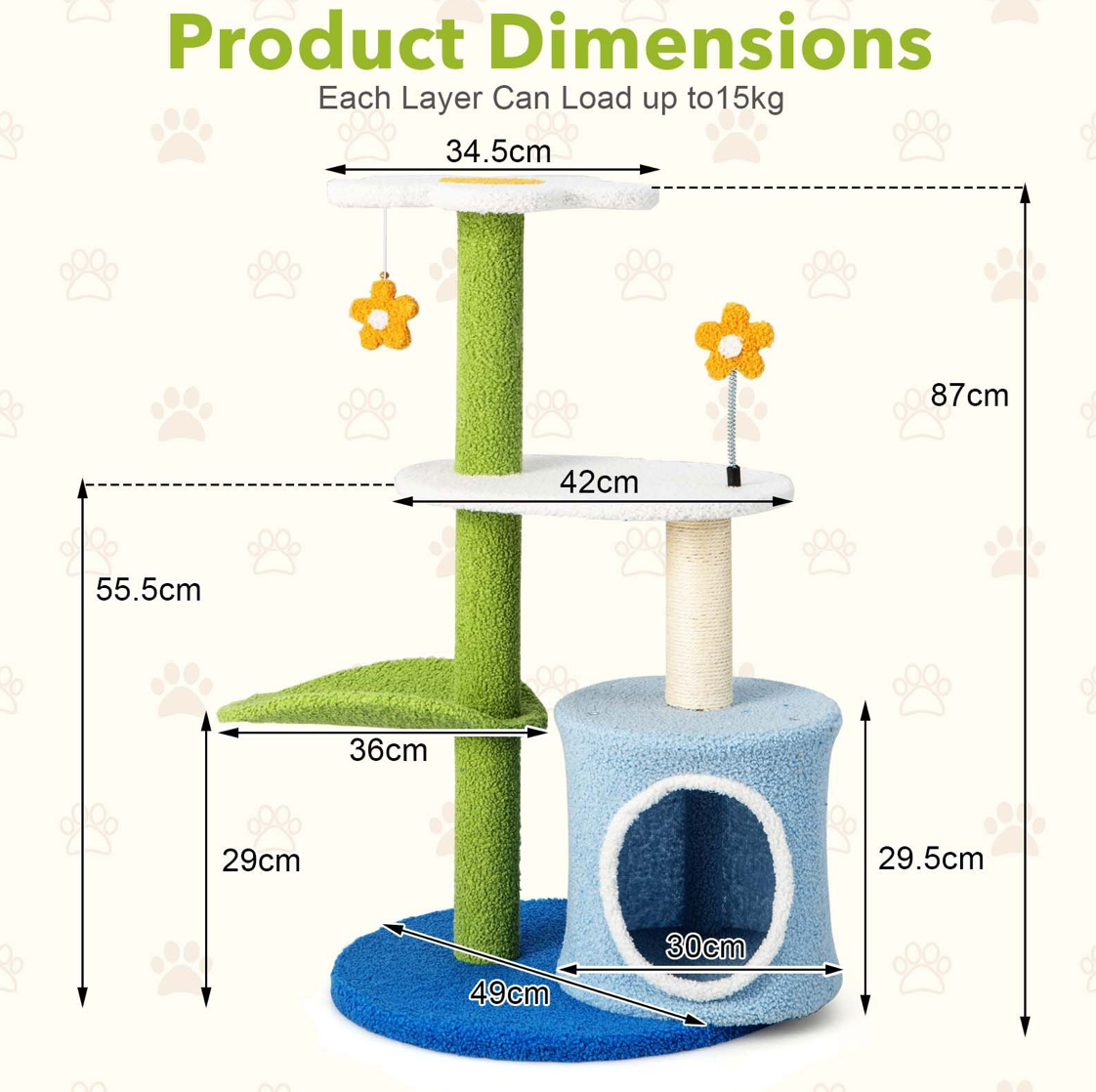 4-Tier Modern Cat Tree Tower