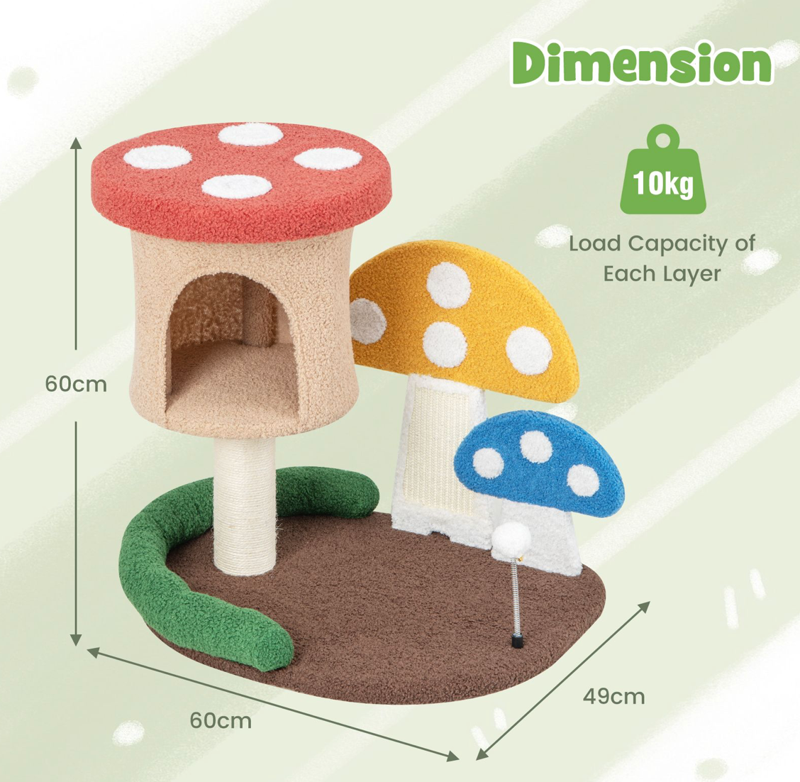 4-In-1 Cat Tree with Condo and Platform with Full-Wrapped Sisal Post