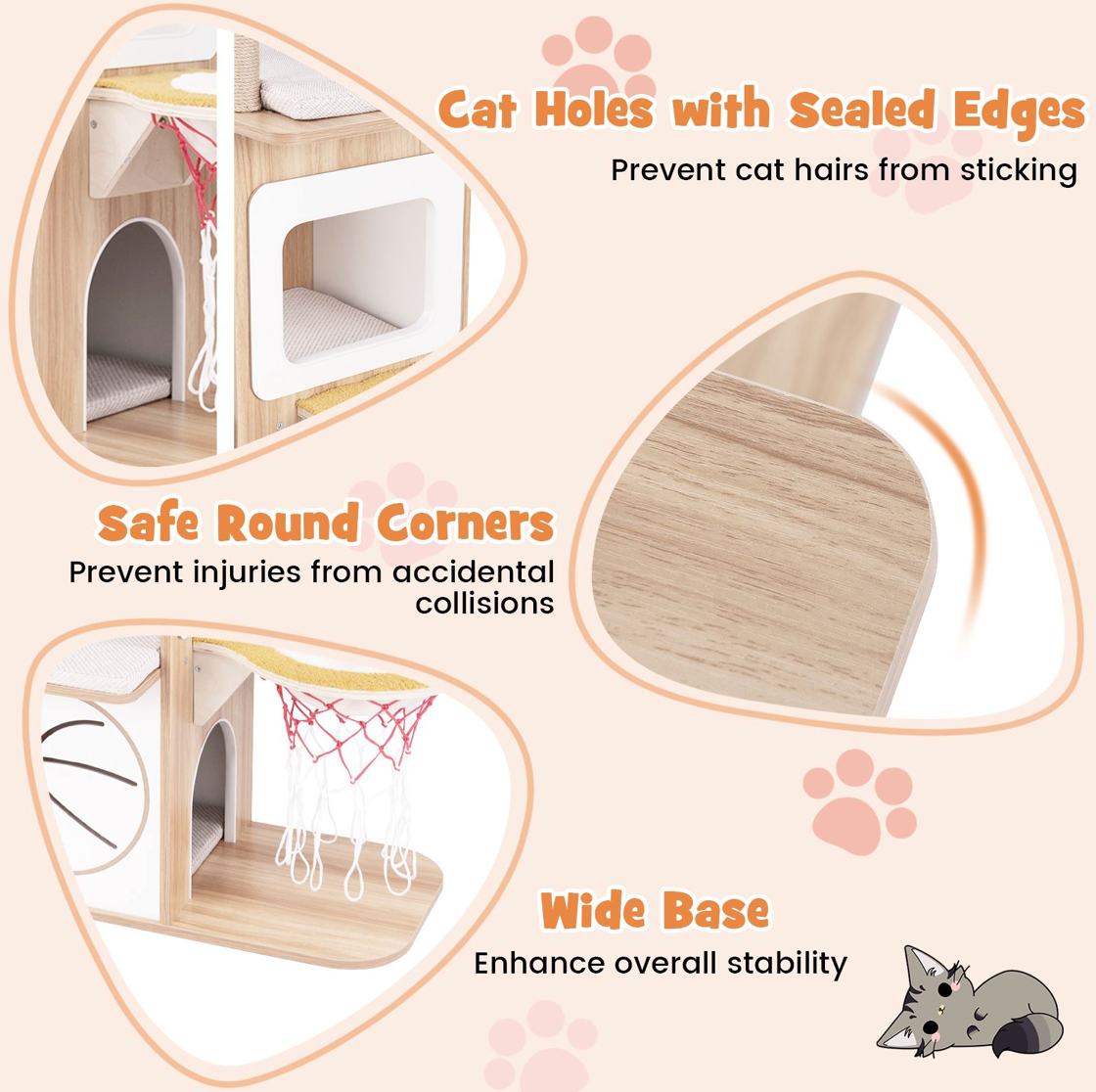 5-Layer Sports-Themed Cat Tower with 2 Cat Condos and Basketball Hoop Hammock
