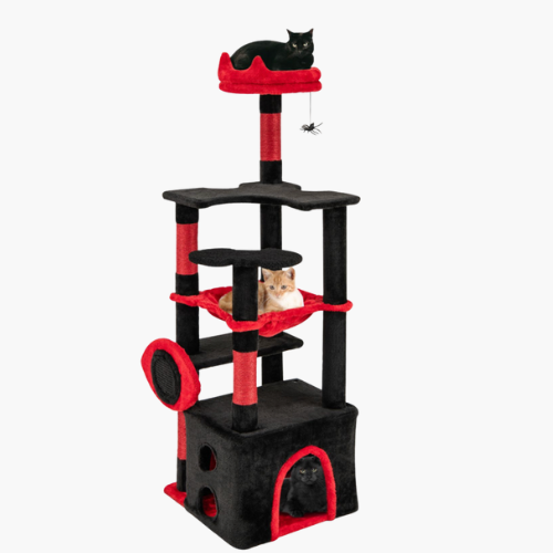 Gothic Cat Tree Large Cat Tower with Plush Perch