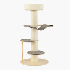 120 CM Multi-layer Cat Tower with Sisal Covered Scratching Posts and Carpet