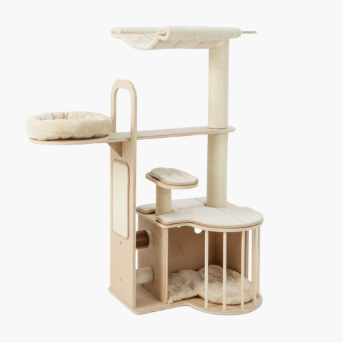 Tall Cat Tree with Hammock Condo and Sisal Scratching Posts