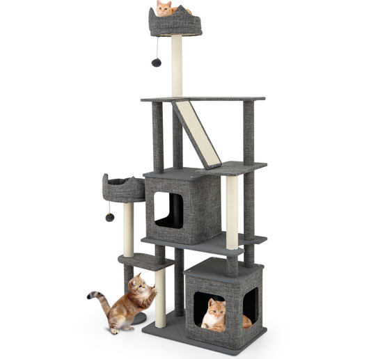Tall Cat Tree Multi-Level Large Cat Tower with Scratching Posts