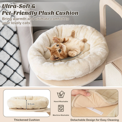 Tall Cat Tree with Hammock Condo and Sisal Scratching Posts