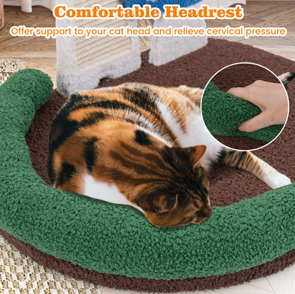 Mushroom Cat Bed with Wide Large Platform and Sisal Scratching Panel