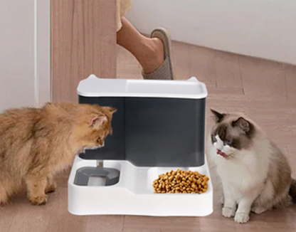 2-in-1 Pet Feeder Food & Water Dispenser – Automatic Bowl with Bottle for Cats & Dogs