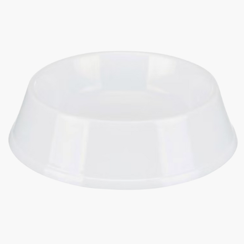 White Cat Food Bowl – GCCF Compliant, Durable Plastic Feeding Bowl for Cats