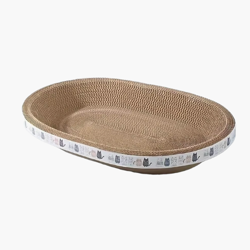 Large Oval Cat Scratching Bed – Combined Scratcher & Cozy Cat Bed for Cats & Kittens