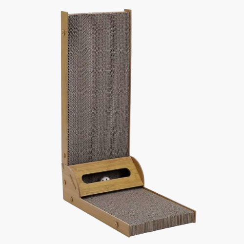 Large L-Shape Cat Scratch Pad with Ball – Interactive Scratching & Play Toy for Cats & Kittens